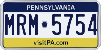 PA license plate MRM5754