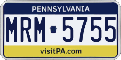 PA license plate MRM5755