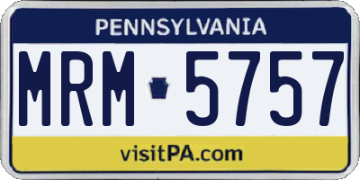 PA license plate MRM5757