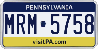 PA license plate MRM5758