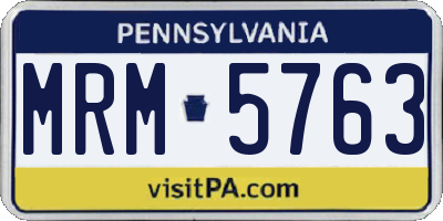 PA license plate MRM5763