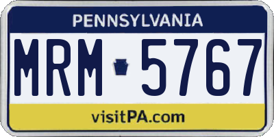 PA license plate MRM5767
