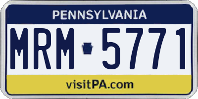 PA license plate MRM5771