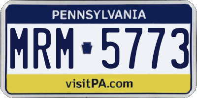 PA license plate MRM5773