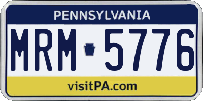 PA license plate MRM5776