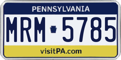 PA license plate MRM5785