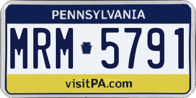 PA license plate MRM5791