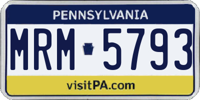 PA license plate MRM5793