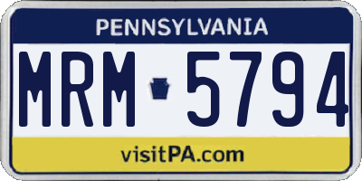 PA license plate MRM5794