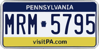 PA license plate MRM5795