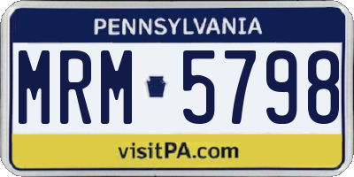 PA license plate MRM5798