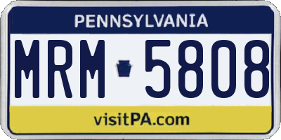 PA license plate MRM5808
