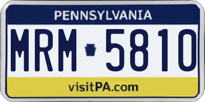 PA license plate MRM5810