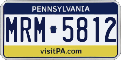 PA license plate MRM5812