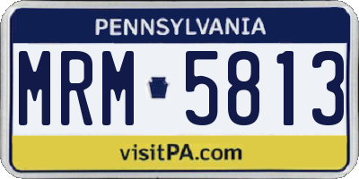 PA license plate MRM5813