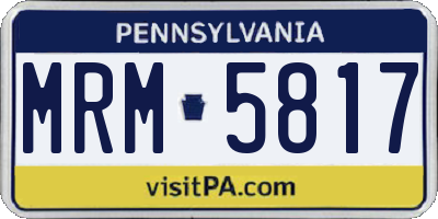 PA license plate MRM5817