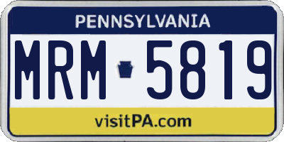 PA license plate MRM5819