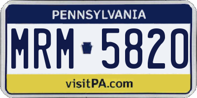 PA license plate MRM5820