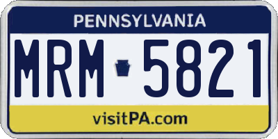 PA license plate MRM5821