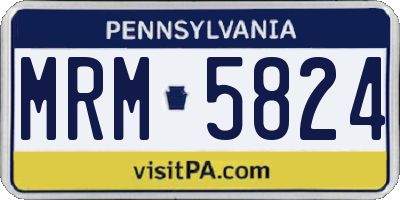 PA license plate MRM5824