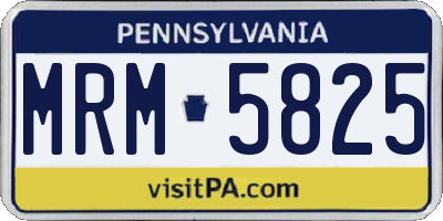 PA license plate MRM5825