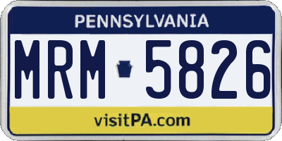 PA license plate MRM5826
