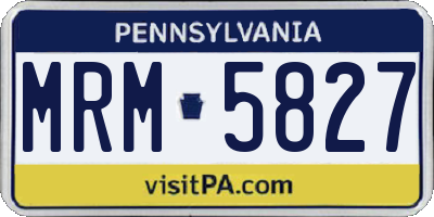 PA license plate MRM5827