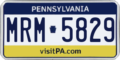 PA license plate MRM5829
