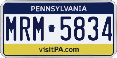 PA license plate MRM5834