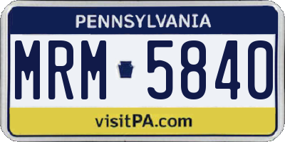 PA license plate MRM5840