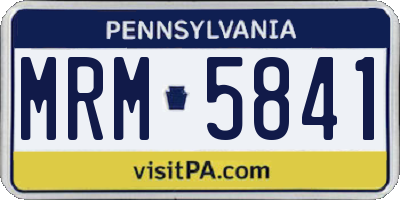 PA license plate MRM5841