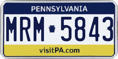 PA license plate MRM5843