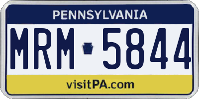 PA license plate MRM5844