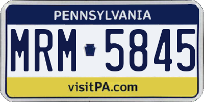 PA license plate MRM5845