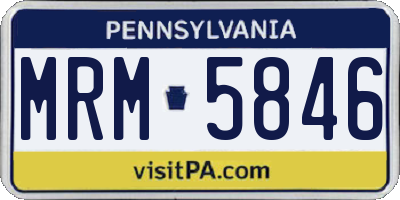 PA license plate MRM5846