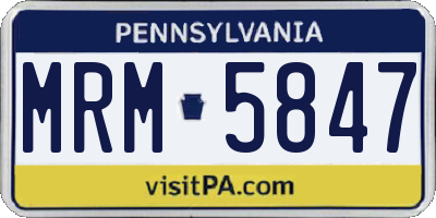PA license plate MRM5847