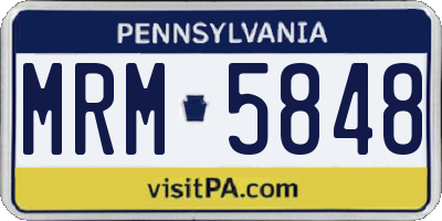 PA license plate MRM5848