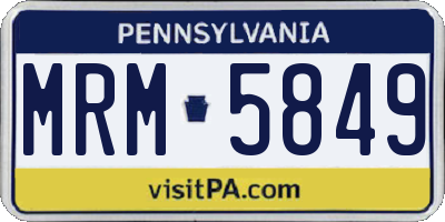 PA license plate MRM5849
