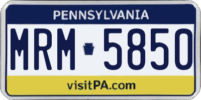 PA license plate MRM5850