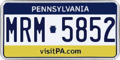PA license plate MRM5852
