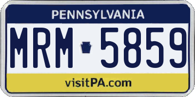 PA license plate MRM5859