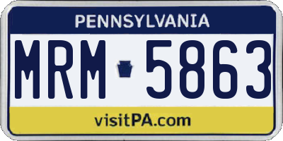PA license plate MRM5863