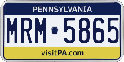 PA license plate MRM5865