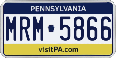 PA license plate MRM5866