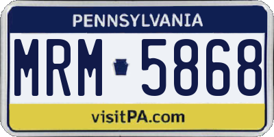 PA license plate MRM5868