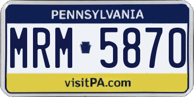 PA license plate MRM5870