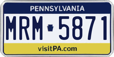 PA license plate MRM5871