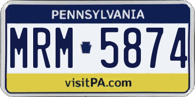 PA license plate MRM5874