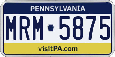 PA license plate MRM5875
