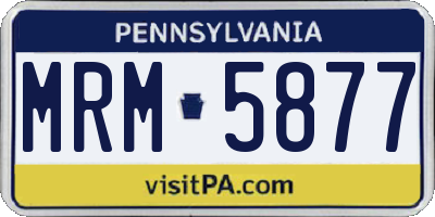 PA license plate MRM5877